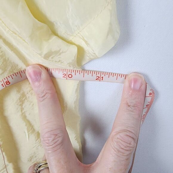 Oak & Fort Sheer Yellow Tie Back Blouse Size Small Fairycore Coquette Spring - Picture 5 of 6